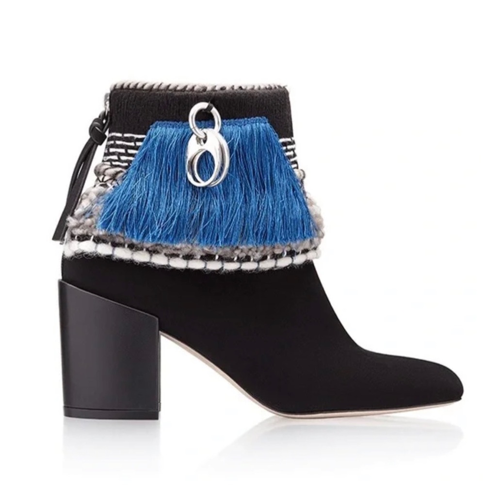 Stuart weitzman / mosaic fringe ankle booties ankle boot 9